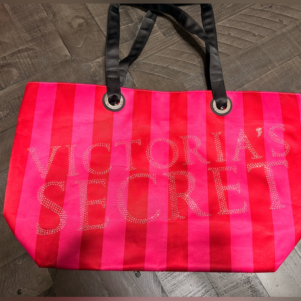 Victoria's Secret Bold Pink and Red Tote